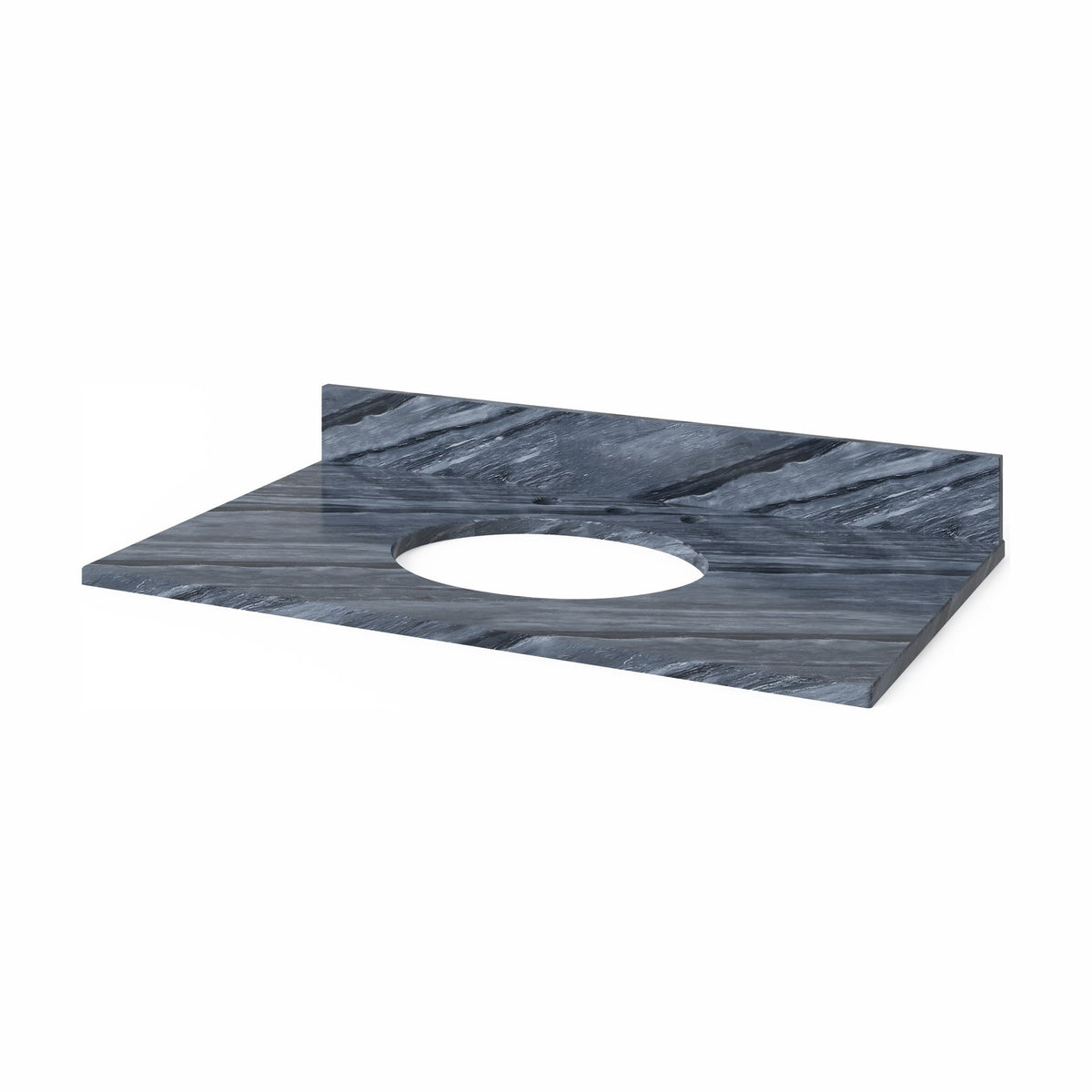 Grey Marble Vanity Top, 37" Single Oval Bowl Cutout