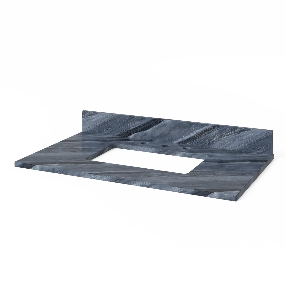 Grey Marble Vanity Top, 37" Single Rectangle Bowl Cutout