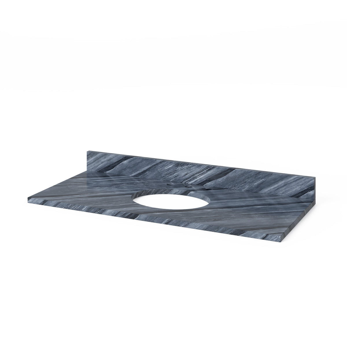 Grey Marble Vanity Top, 49" Single Oval Bowl Cutout