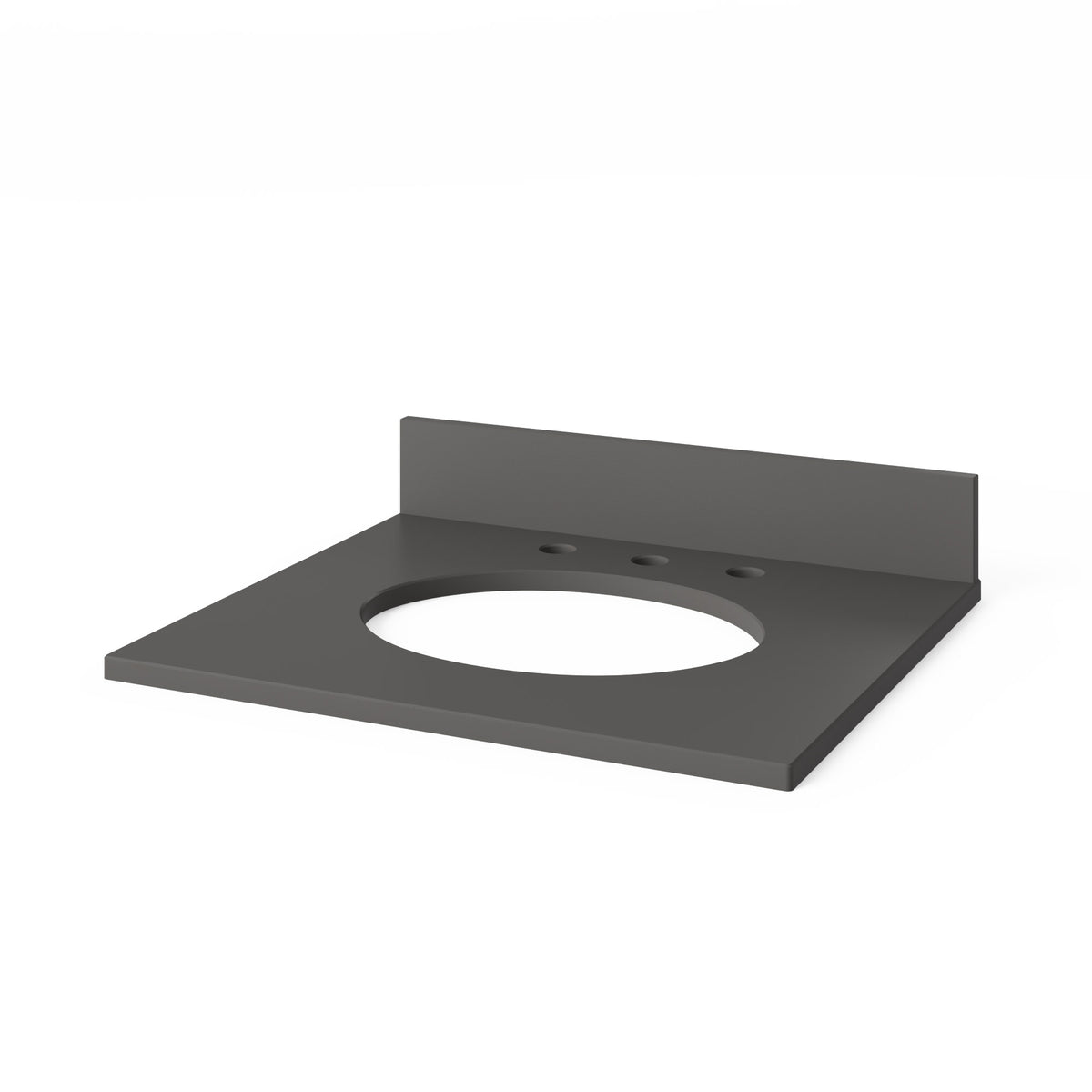 Grey Quartz Vanity Top, 25" Single Oval Bowl Cutout
