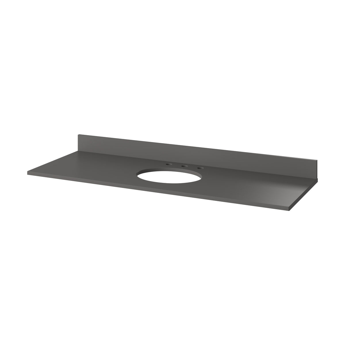 Grey Quartz Vanity Top, 61" Single Oval Bowl Cutout