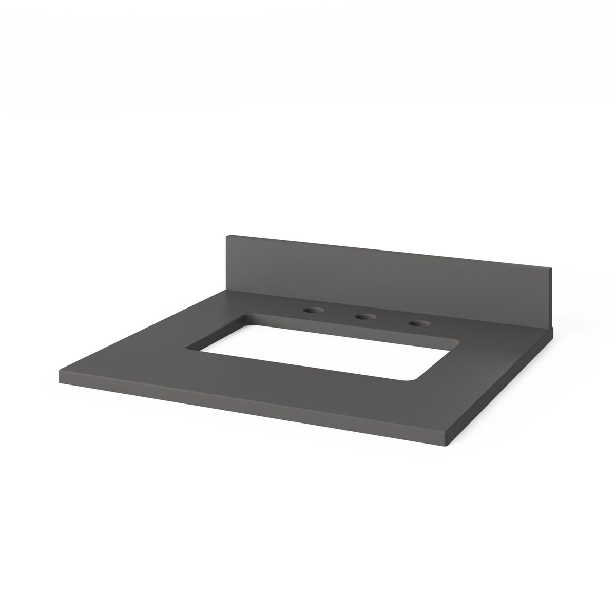 Grey Quartz Vanity Top, 25" Single Rectangle Bowl Cutout