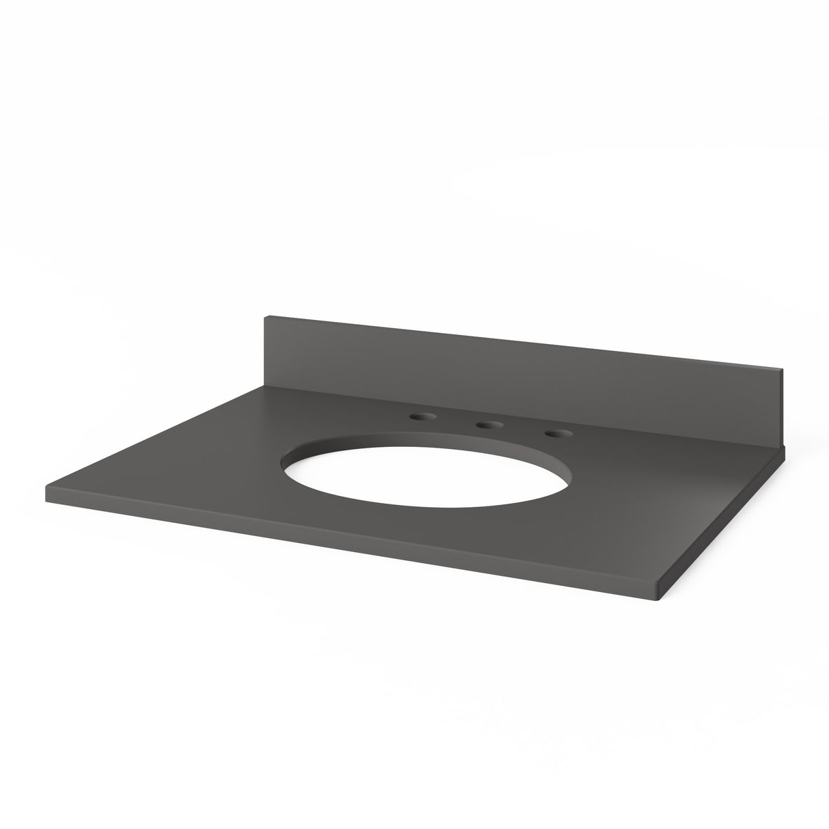 Grey Quartz Vanity Top, 31" Single Oval Bowl Cutout
