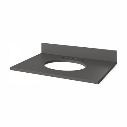 Grey Quartz Vanity Top, 31" Single Oval Bowl Cutout