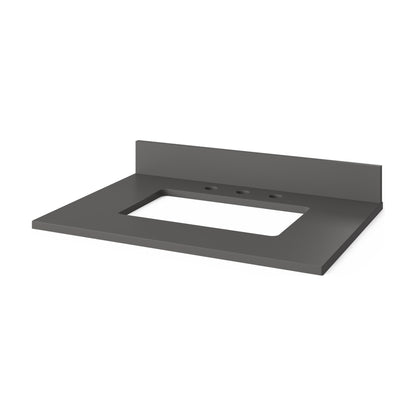 Grey Quartz Vanity Top, 31" Single Rectangle Bowl Cutout