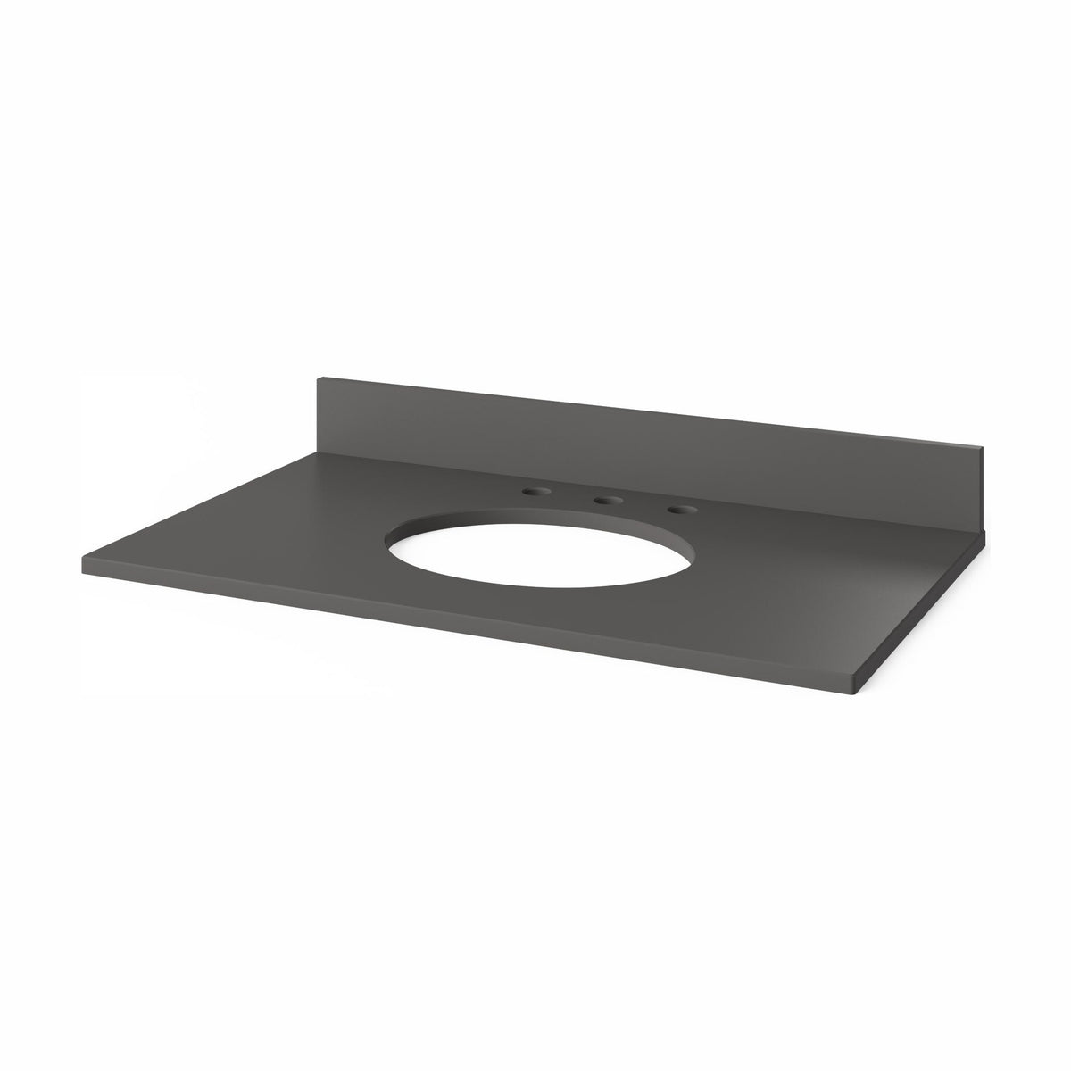 Grey Quartz Vanity Top, 37" Single Oval Bowl Cutout