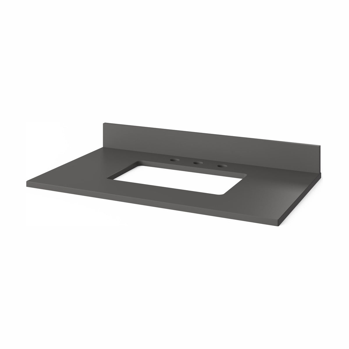 Grey Quartz Vanity Top, 37" Single Rectangle Bowl Cutout