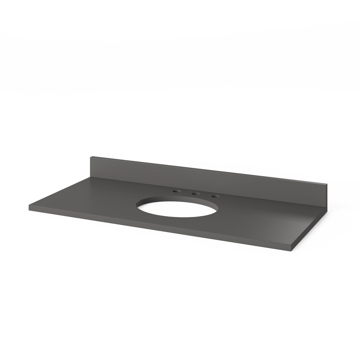 Grey Quartz Vanity Top, 49" Single Oval Bowl Cutout