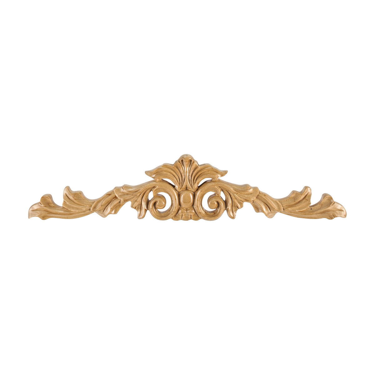 Hand Carved Acanthus Wood Onlay, 15-1/4" x 1/2" x 3-1/4"