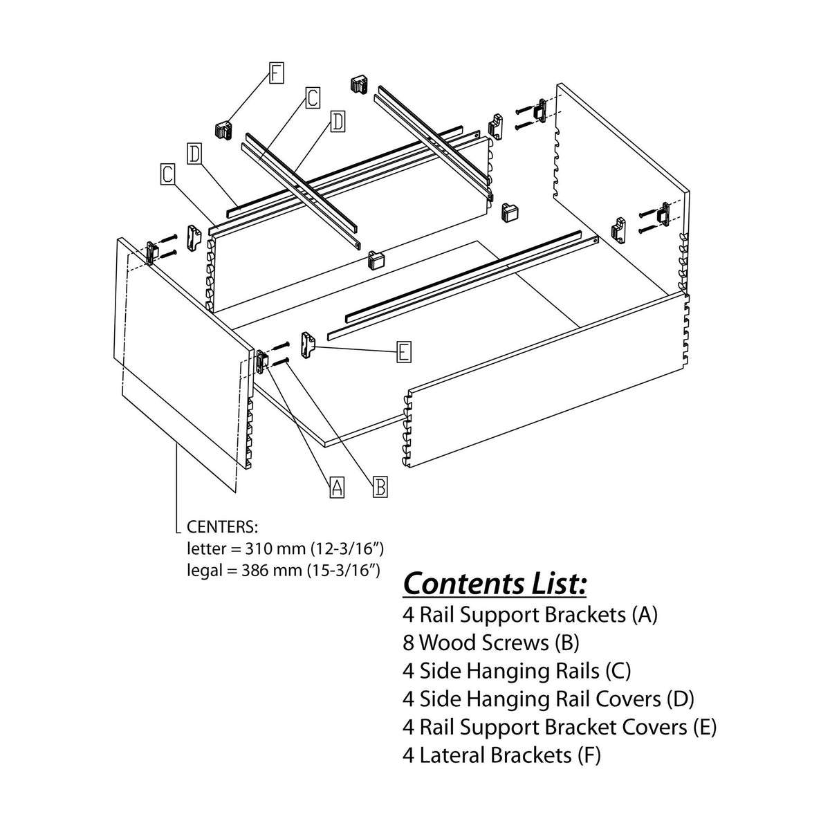 Hanging File Bar System, alternate view