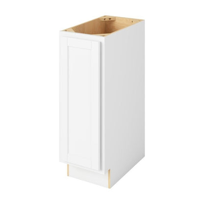 Hatteras 12" Freestanding Bathroom Vanity Side Cabinet with Full Height Door, Polar White