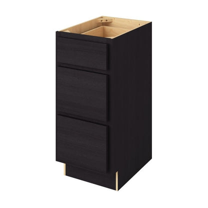 Hatteras 15" Three Drawer Base Freestanding Bathroom Vanity Side Cabinet, Espresso