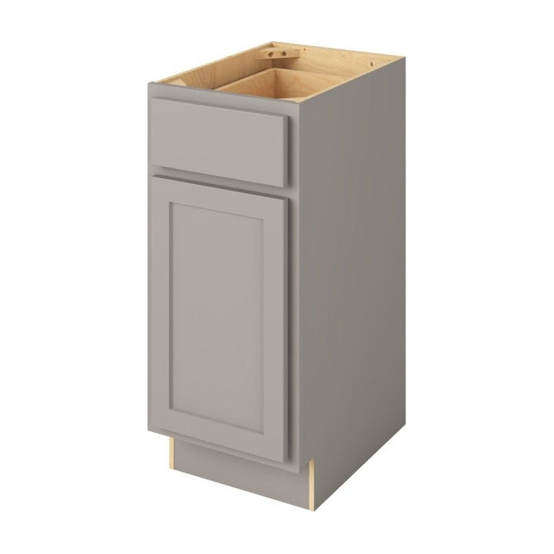Hatteras 15" Freestanding Bathroom Vanity Side Cabinet with Door and Drawer, Pebble Grey