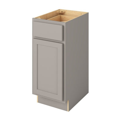 Hatteras 15" Freestanding Bathroom Vanity Side Cabinet with Door and Drawer, Pebble Grey