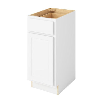 Hatteras 15" Freestanding Bathroom Vanity Side Cabinet with Door and Drawer, Polar White