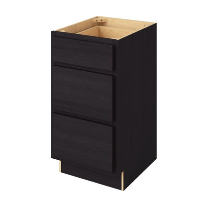 Hatteras 18" Three Drawer Base Freestanding Bathroom Vanity Side Cabinet, Espresso