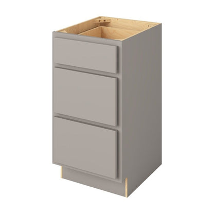 Hatteras 18" Three Drawer Base Freestanding Bathroom Vanity Side Cabinet, Pebble Grey