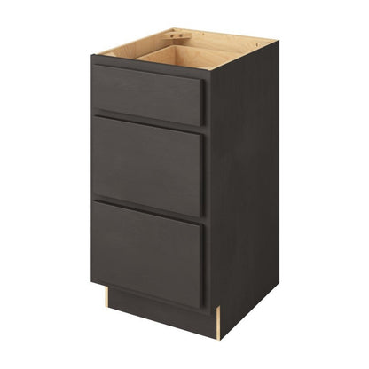 Hatteras 18" Three Drawer Base Freestanding Bathroom Vanity Side Cabinet, Slate