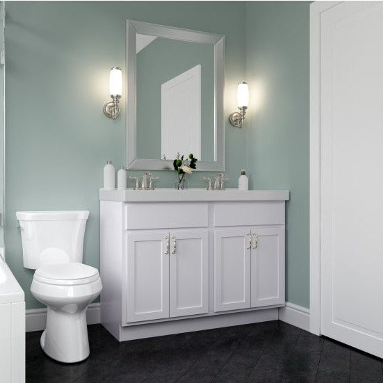Hatteras 30" Sink Base with Left Drawers Freestanding Bathroom Vanity, Polar White, view 2