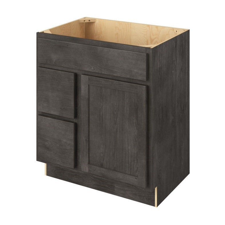 Hatteras 30" Sink Base with Left Drawers Freestanding Bathroom Vanity, Slate