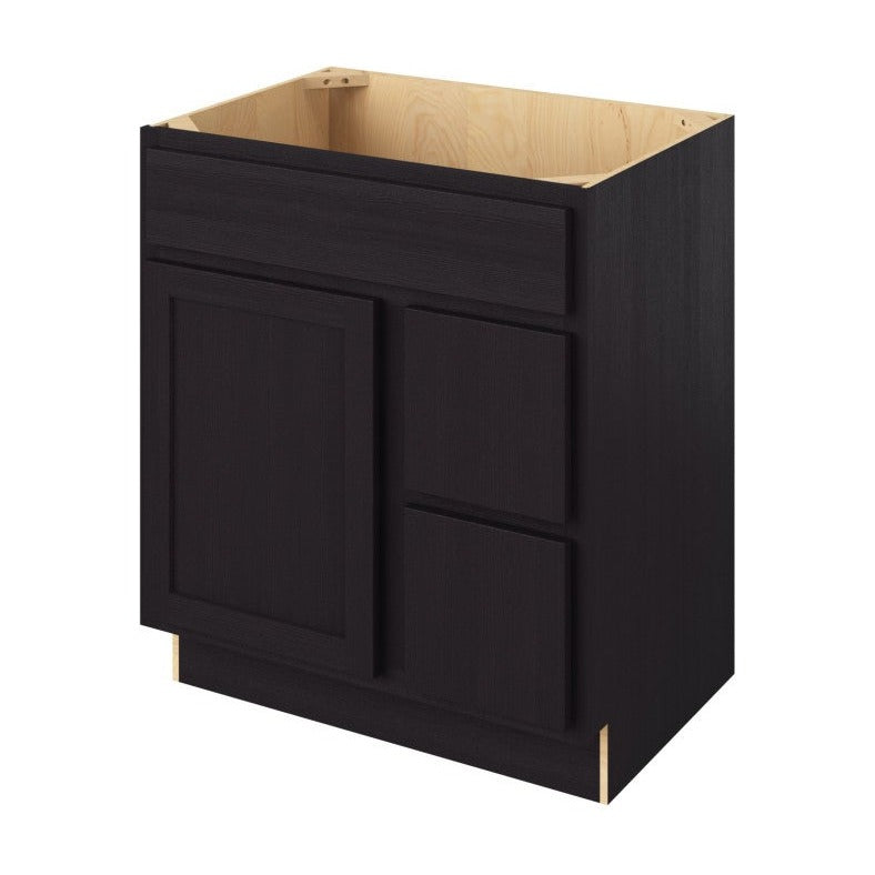 Hatteras 30" Sink Base with Right Drawers Freestanding Bathroom Vanity, Espresso