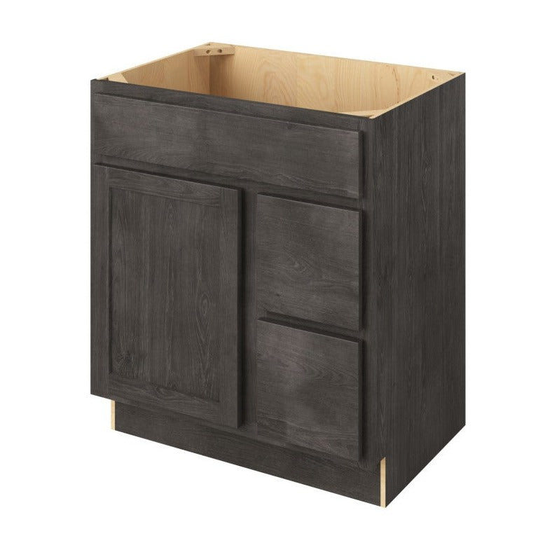 Hatteras 30" Sink Base with Right Drawers Freestanding Bathroom Vanity, Slate