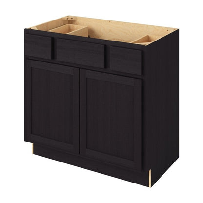 Hatteras 36" Single Sink Base with Side Drawers Freestanding Bathroom Vanity, Espresso