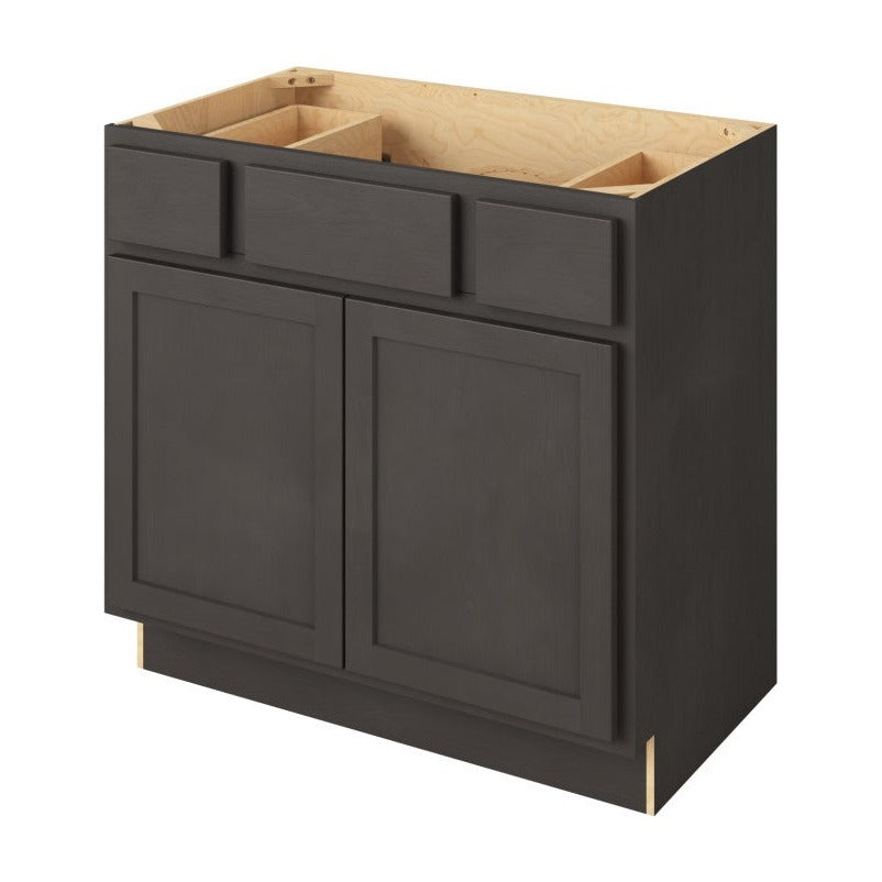 Hatteras 36" Single Sink Base with Side Drawers Freestanding Bathroom Vanity, Slate