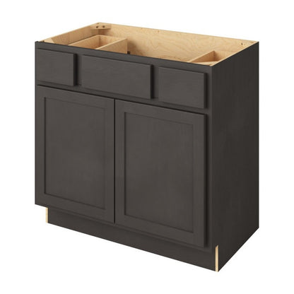 Hatteras 36" Single Sink Base with Side Drawers Freestanding Bathroom Vanity, Slate
