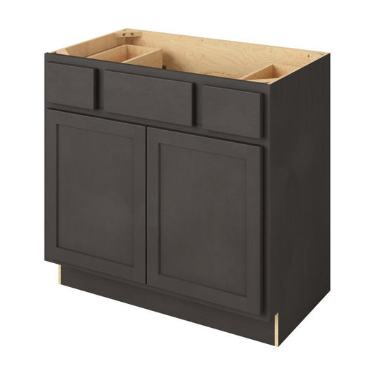 Hatteras 36" Single Sink Base with Side Drawers Freestanding Bathroom Vanity in Slate