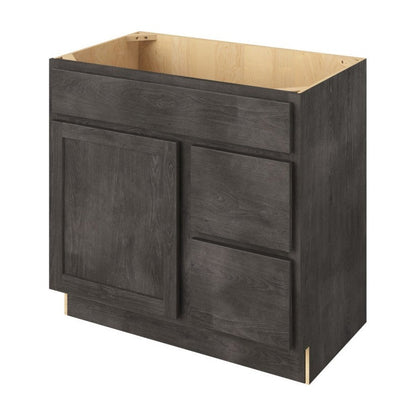 Hatteras 36" Sink Base with Right Drawers Freestanding Bathroom Vanity, Slate
