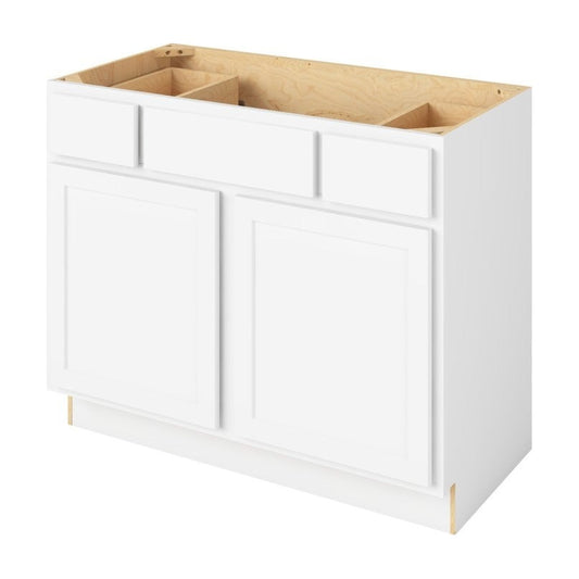 Hatteras 42" Single Sink Base with Side Drawers Freestanding Bathroom Vanity, Polar White