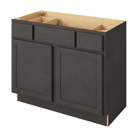 Hatteras 42" Single Sink Base with Side Drawers Freestanding Bathroom Vanity in Slate