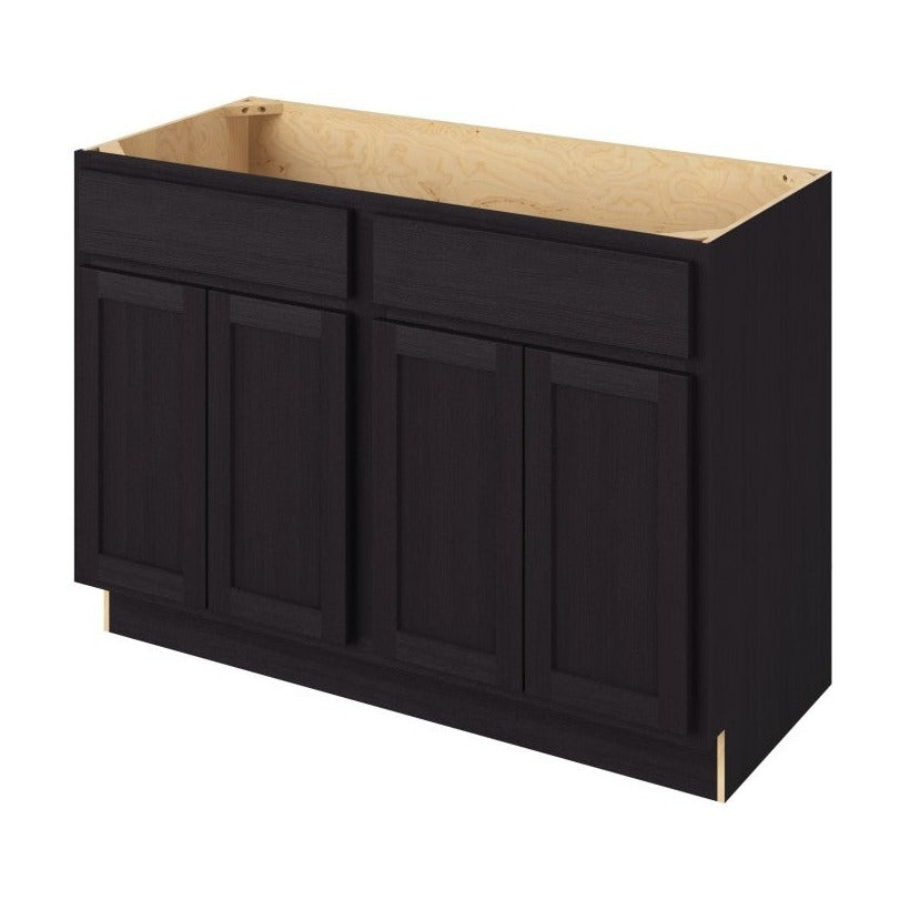 Hatteras 48" Double Sink Base Freestanding Bathroom Vanity, Espresso