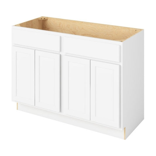 Hatteras 48" Double Sink Base Freestanding Bathroom Vanity, Polar White