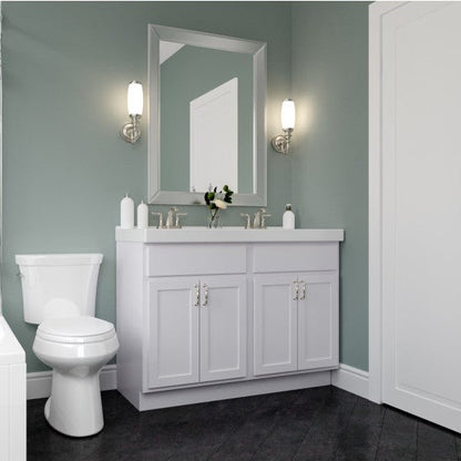 Hatteras 48" Double Sink Base Freestanding Bathroom Vanity, Polar White, view 3