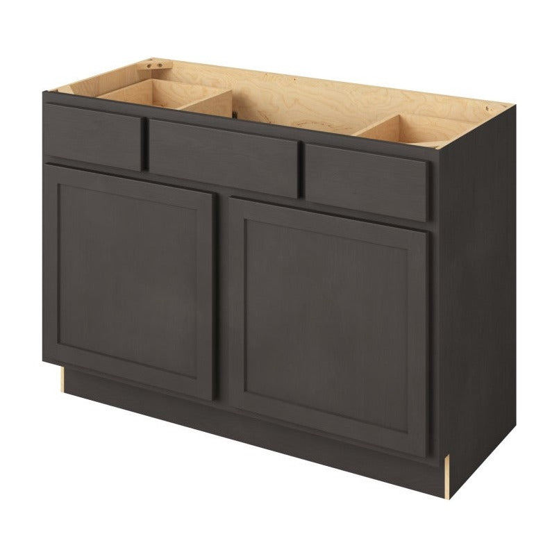 Hatteras 48" Single Sink Base with Side Drawers Freestanding Bathroom Vanity, Slate