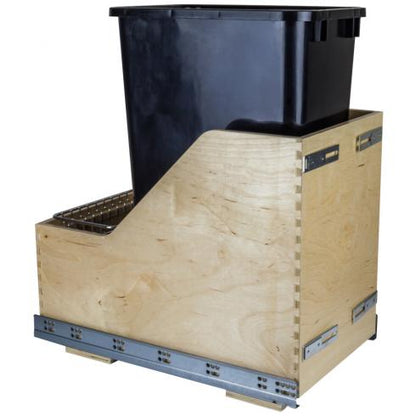 Hazel Wood Bottom-Mount Soft-close Trashcan Rollout for Door Mounting