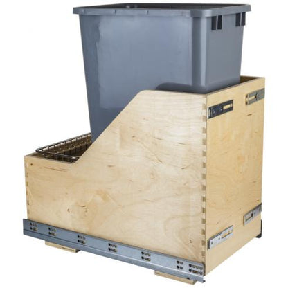Hazel Wood Bottom-Mount Soft-close Trashcan Rollout for Door Mounting