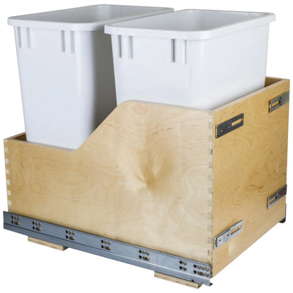 Hazel Wood Bottom-Mount Soft-close Trashcan Rollout for Door Mounting