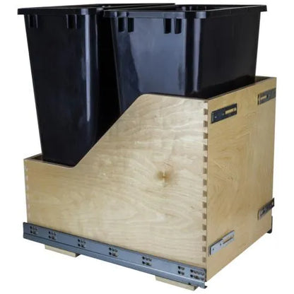 Hazel Wood Bottom-Mount Soft-close Trashcan Rollout for Door Mounting