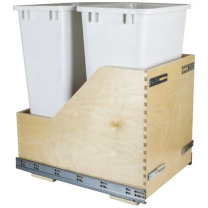 Hazel Wood Bottom-Mount Soft-close Trashcan Rollout for Door Mounting