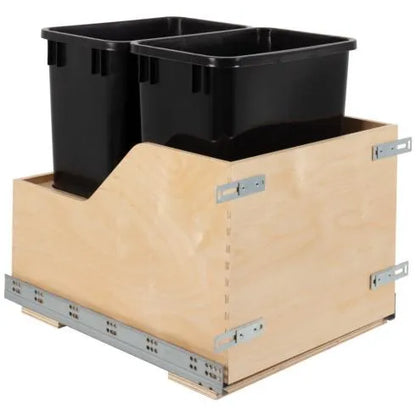 Hazel Wood Bottom-Mount Soft-close Trashcan Rollout for Door Mounting