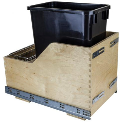 Hazel Wood Bottom-Mount Soft-close Trashcan Rollout for Door Mounting