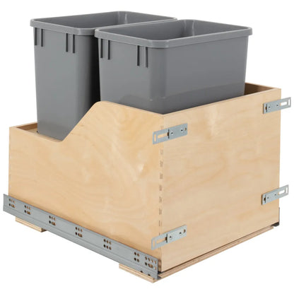 Hazel Wood Bottom-Mount Soft-close Trashcan Rollout for Door Mounting