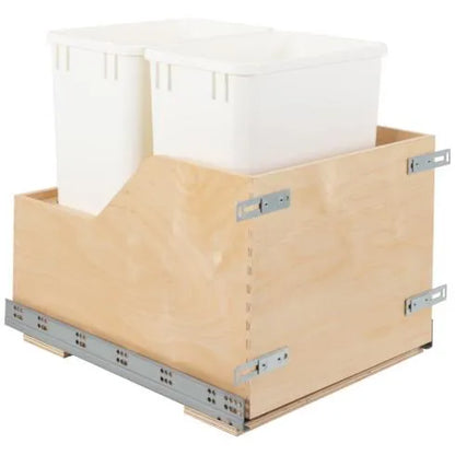 Hazel Wood Bottom-Mount Soft-close Trashcan Rollout for Door Mounting