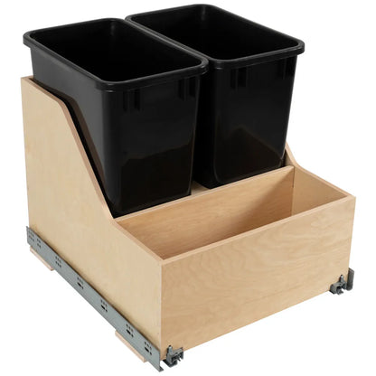 Hazel Wood Bottom-Mount Soft-close Trashcan Rollout for Door Mounting