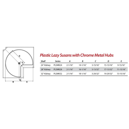 Heath Plastic Lazy Susan Set with Chrome Hubs