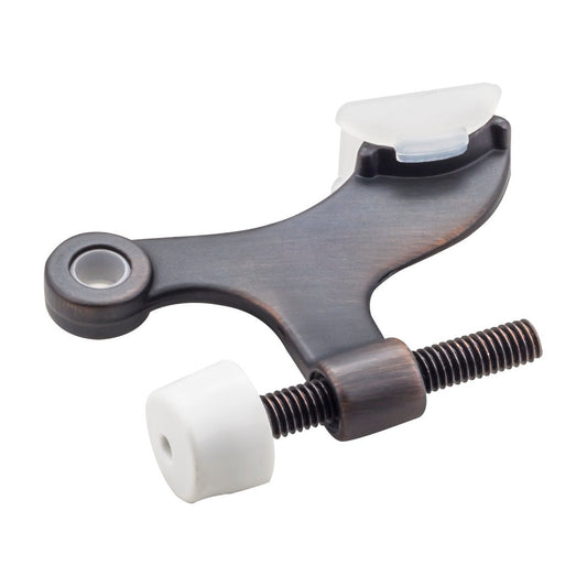 Hinge Pin Door Stop with Self-Adjusting Pad in Distressed Oil Rubbed Bronze
