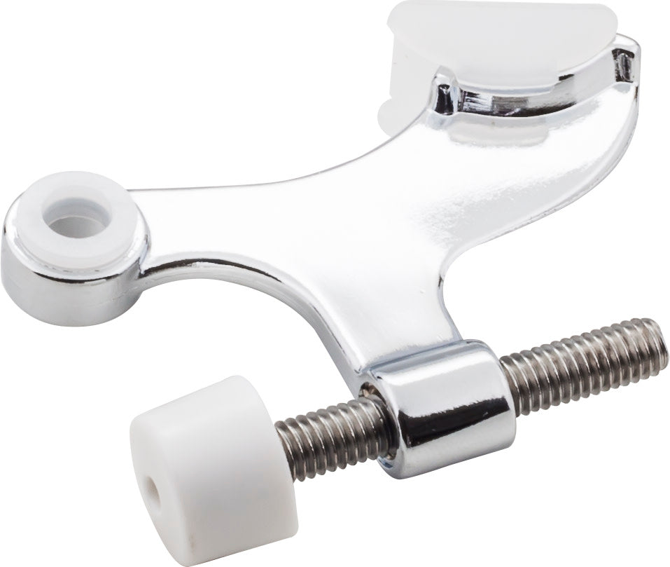 Hinge Pin Door Stop with Self-Adjusting Pad, Polished Chrome